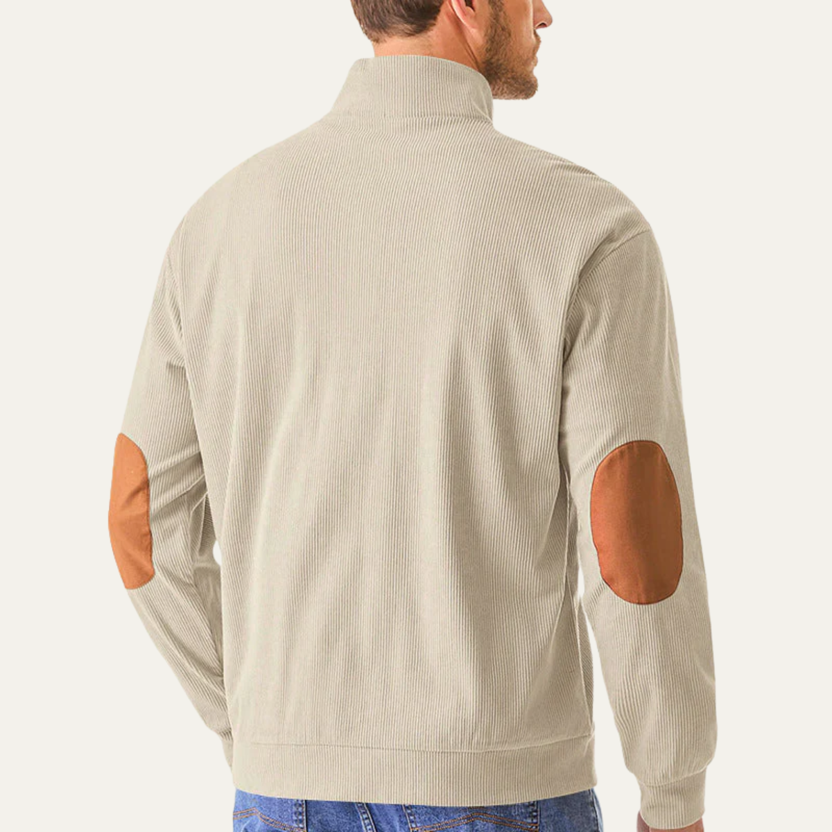Men's Comfortable Rib Half Zip Jumper