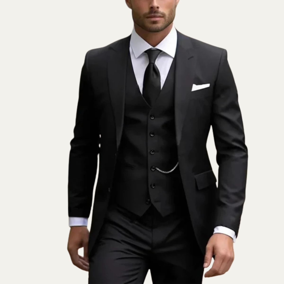 The Stockton Men’s Stylish Wedding 3 Piece Slim Fit Suit Set