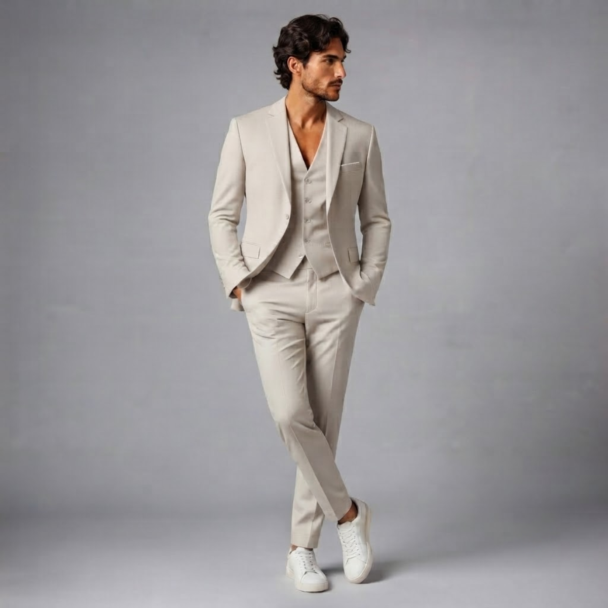 The Ancona Men’s 3 Piece Suit – Elegant Formal Wedding & Business Suit Set