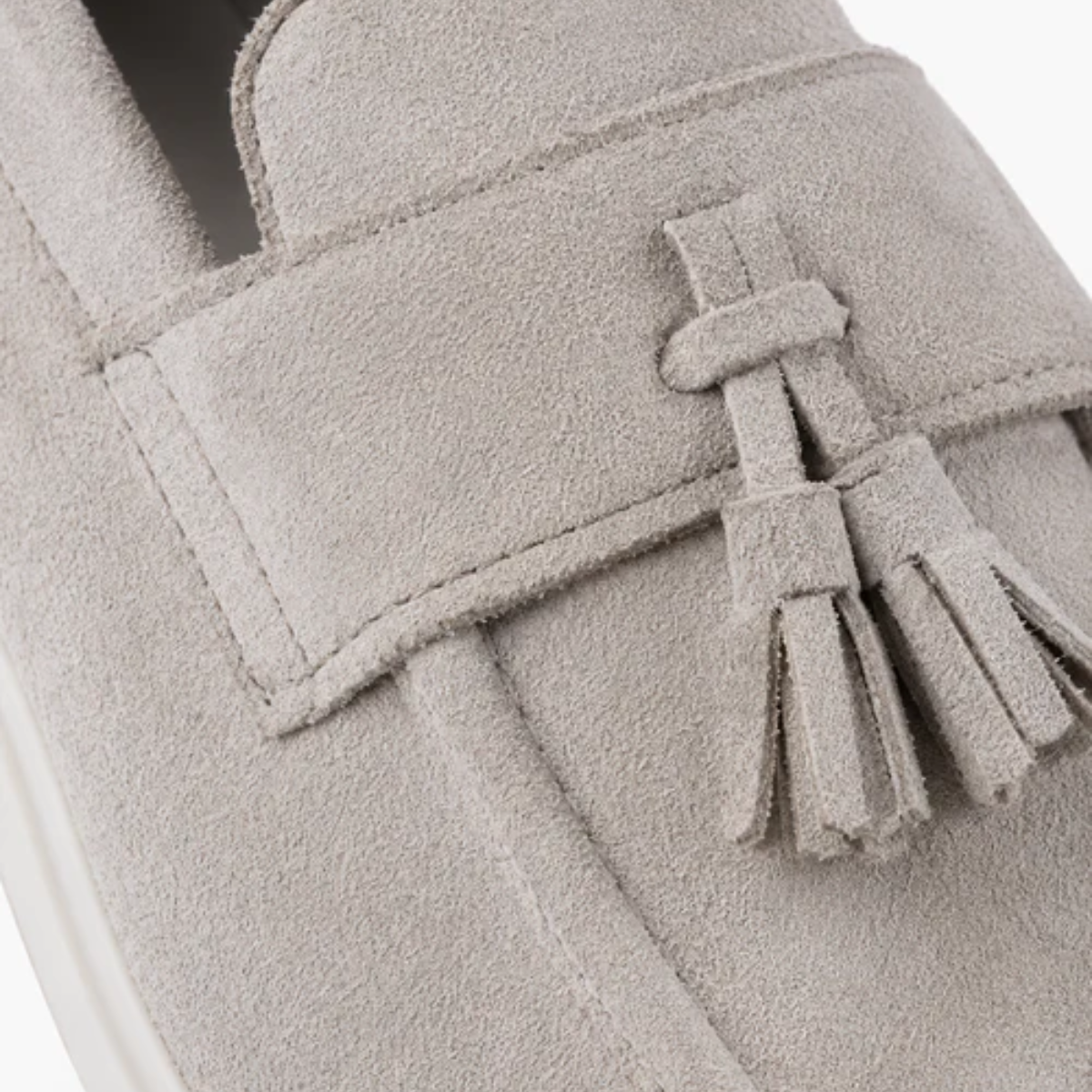 The Prescott Men's Suede Tassel Slip On Loafers - Grey