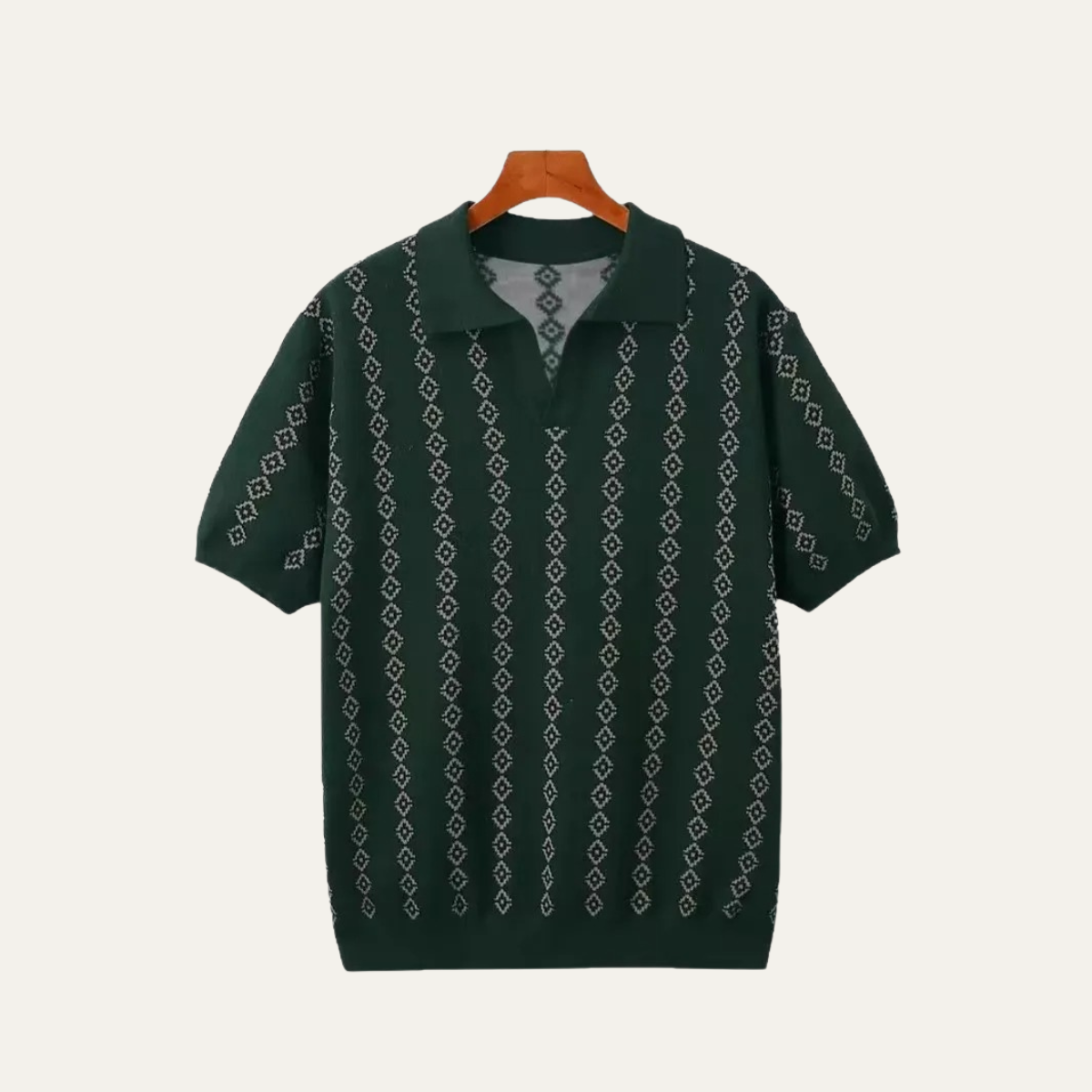 The Riccione Men’s Patterned Knit Polo Shirt