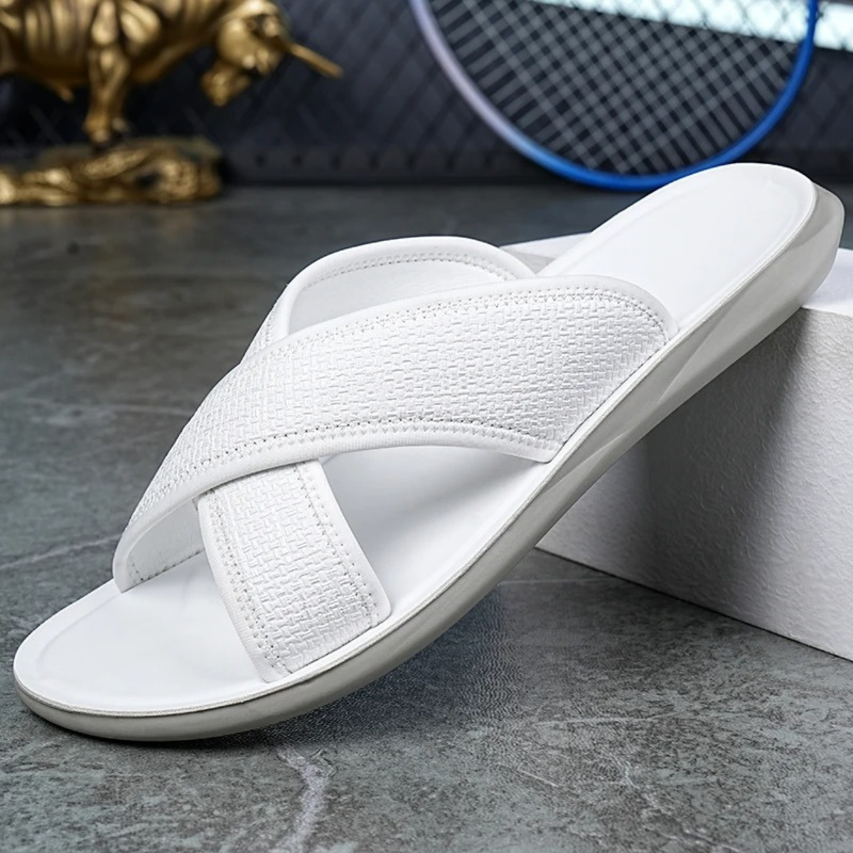 The Baveno Men’s Open Toe Slip On Summer Slide Sandals