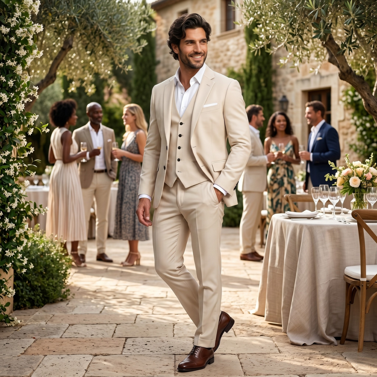 The Pozzuoli Men’s Luxury Suit Set – Blazer Waistcoat Trousers