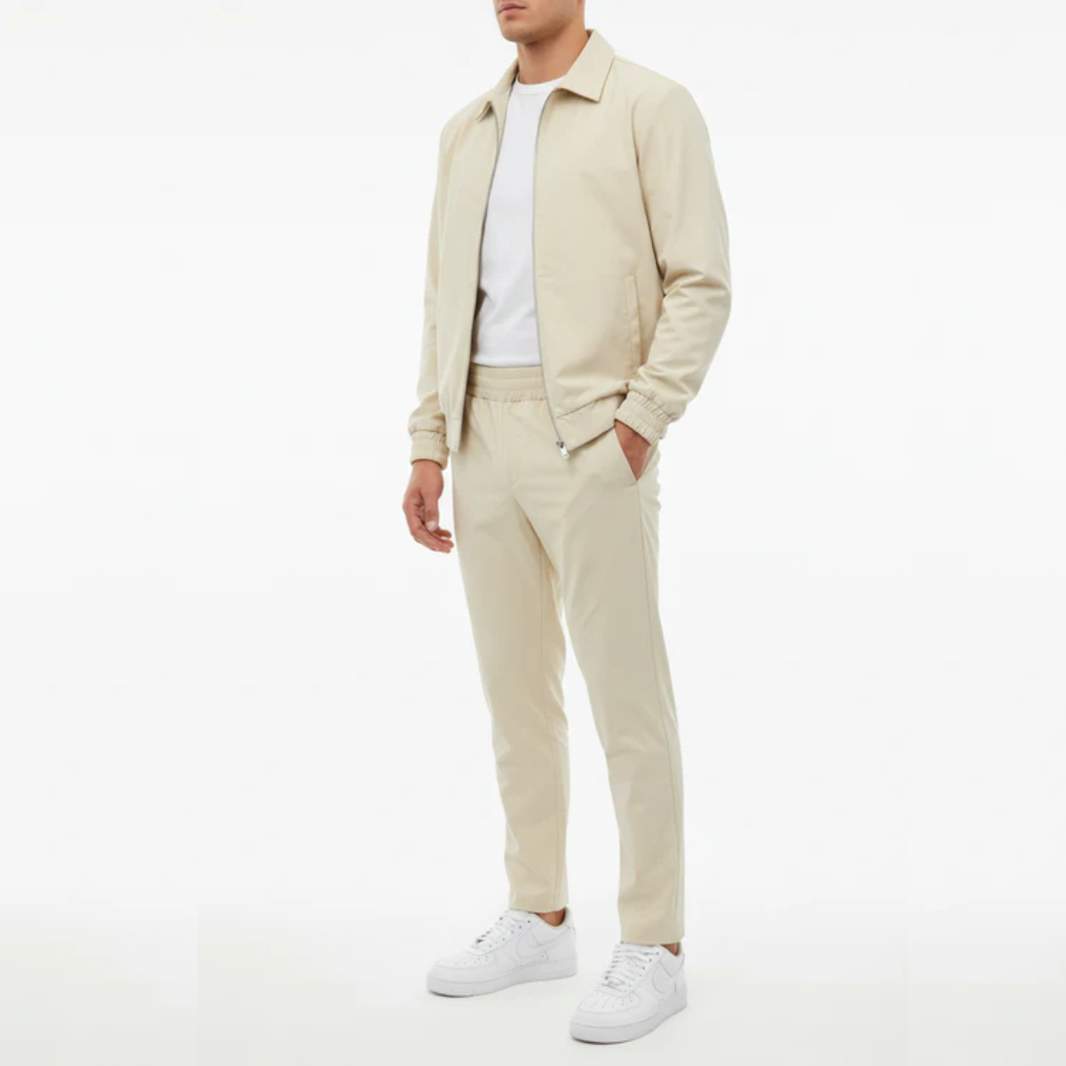 The Reno Men's Premium Tech Tracksuit Set - Beige