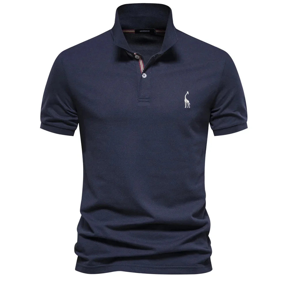 The Pienza Men's Elegant Embroidered Cotton Polo Shirt
