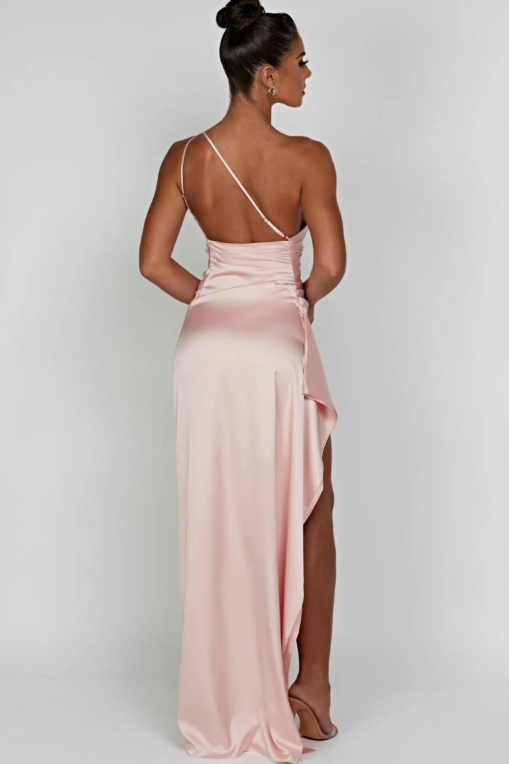 Women's Sheen Satin Gown with One Strap