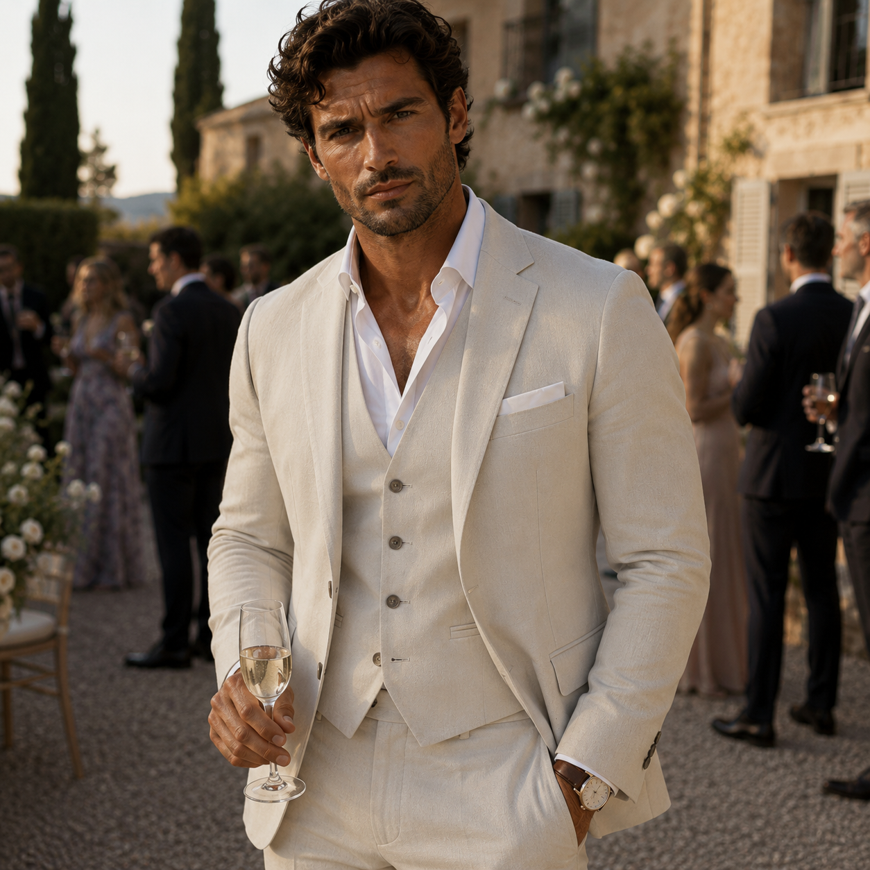 Men’s 3 Piece Suit | The Pesaro | Slim Fit Formal Wedding & Business Suit Set