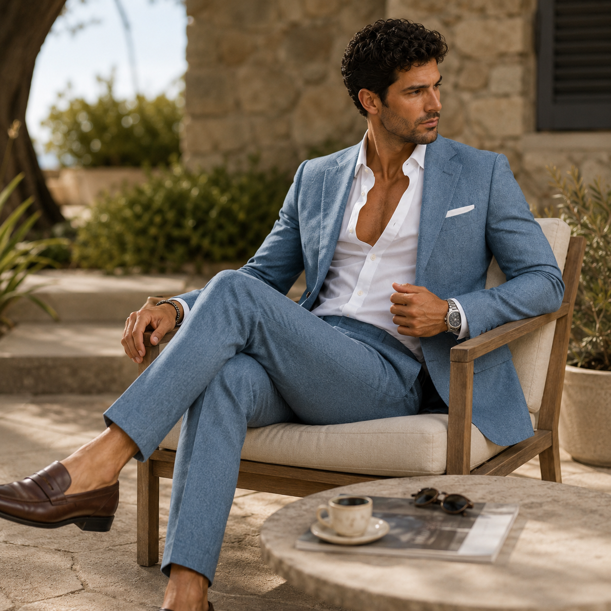 Men’s Slim Fit Set – Two Piece Business Wedding Suit