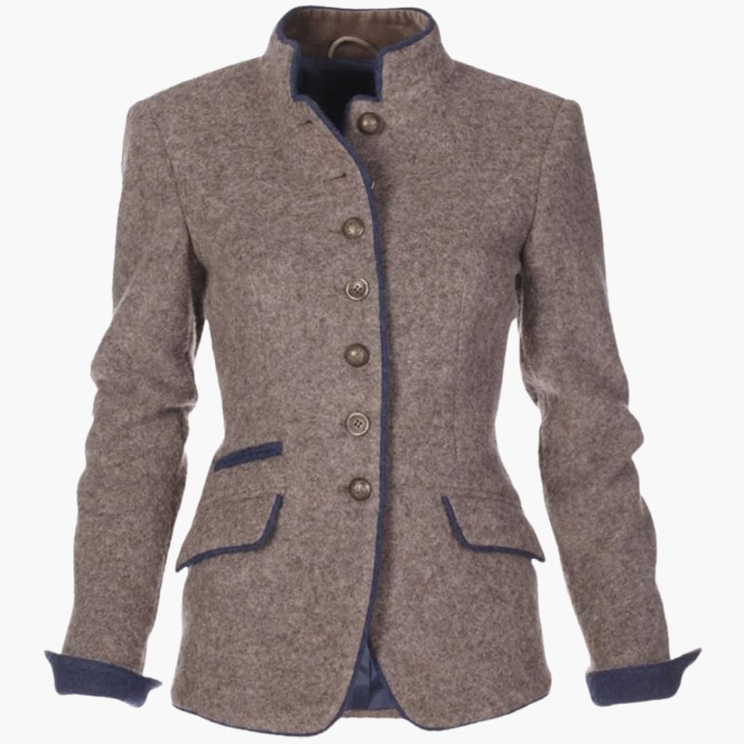 Women's Warm Brown Buttoned Blazer