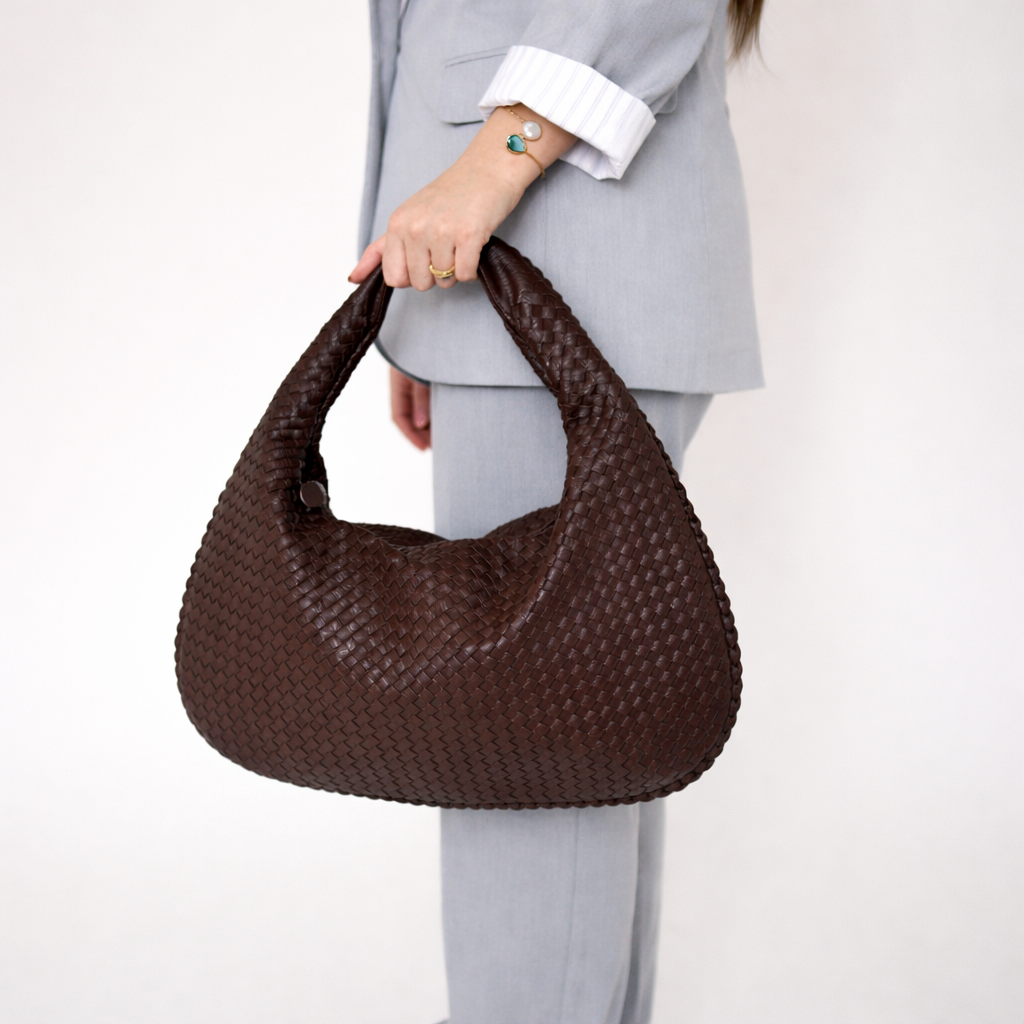 Woven Tote Bag – Paris Style Shoulder Bag for Women