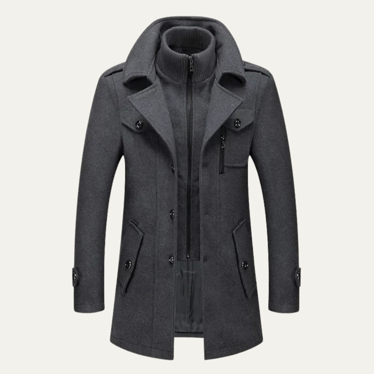 The Greenwich Men's Slim Fit Wool Blend Overcoat