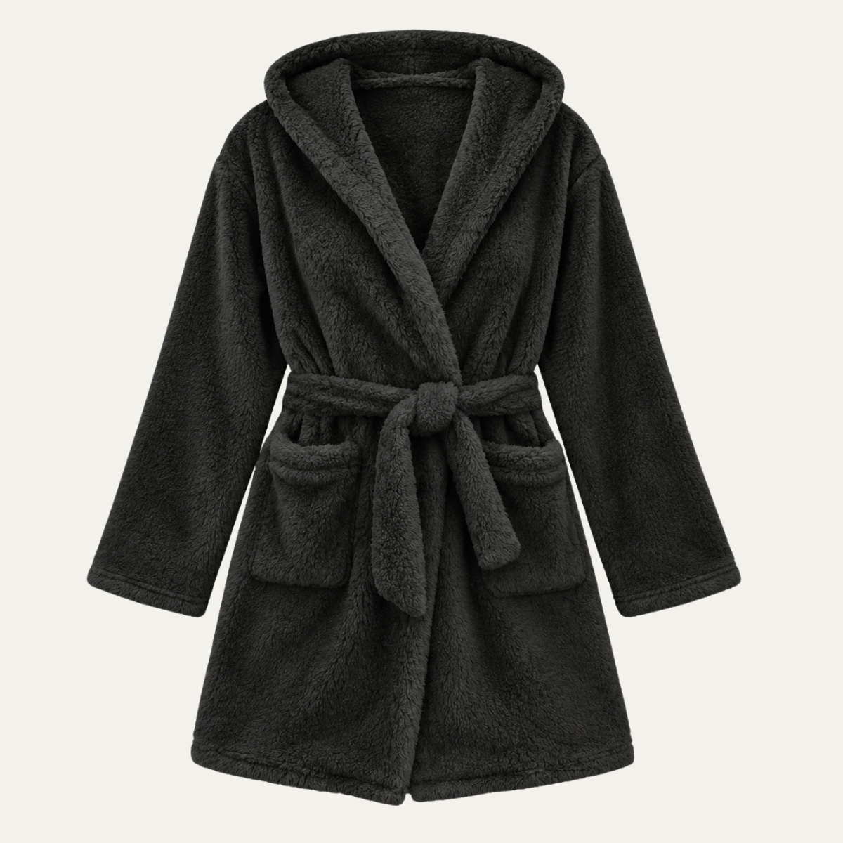 Women's Hooded Dressing Gown – Fleece Robe with Belt