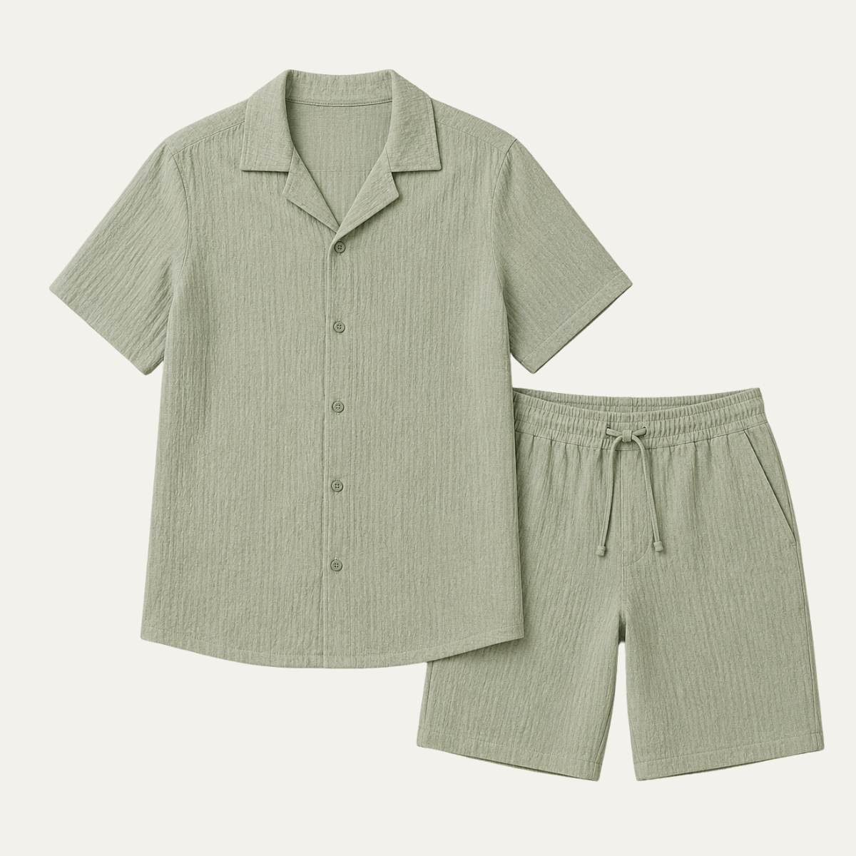 The Bormio Men's Short Sleeve Shirt and Shorts Set