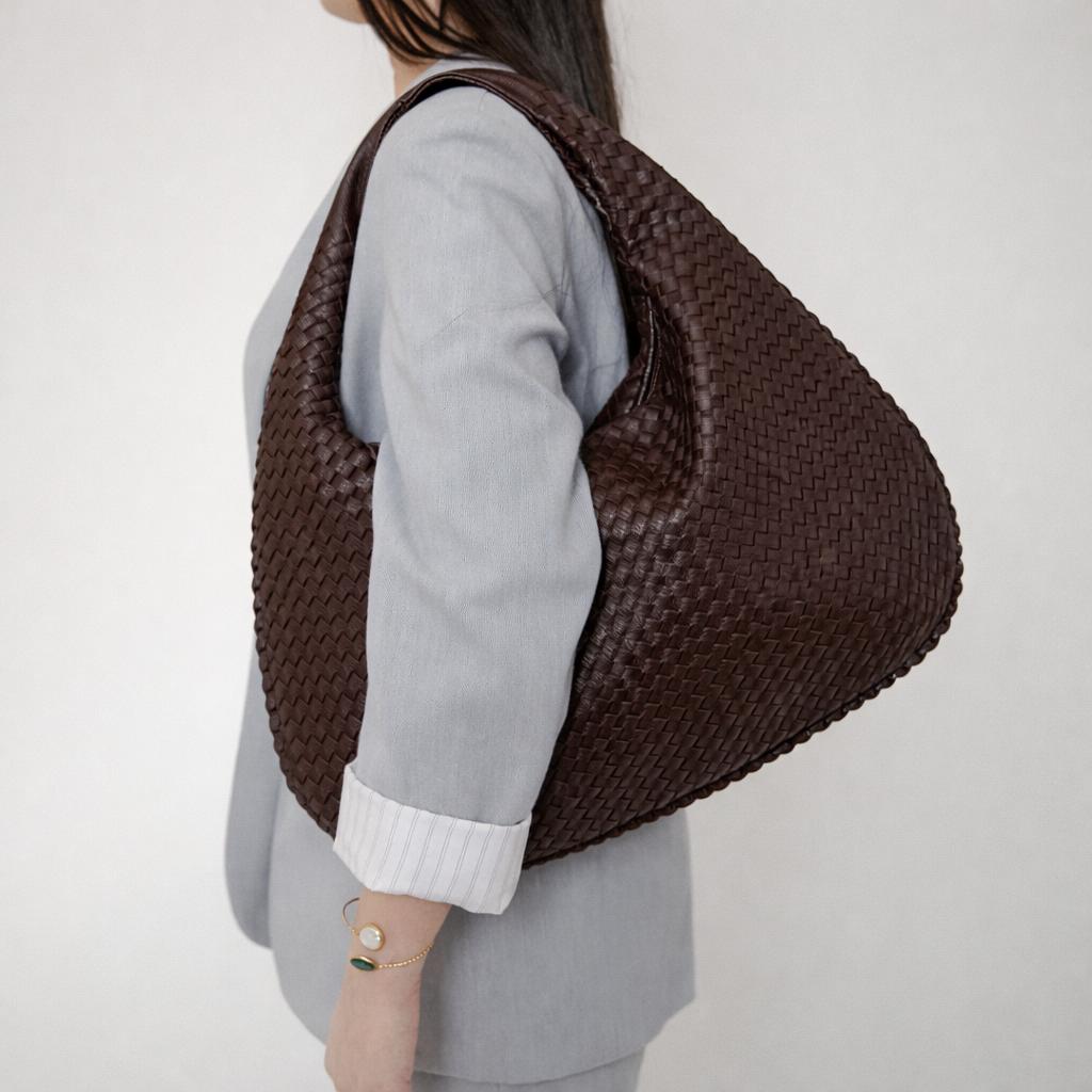 Woven Tote Bag – Paris Style Shoulder Bag for Women