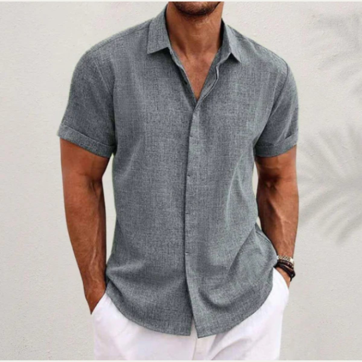The Naples Men's Breathale Linen Button Up Shirt