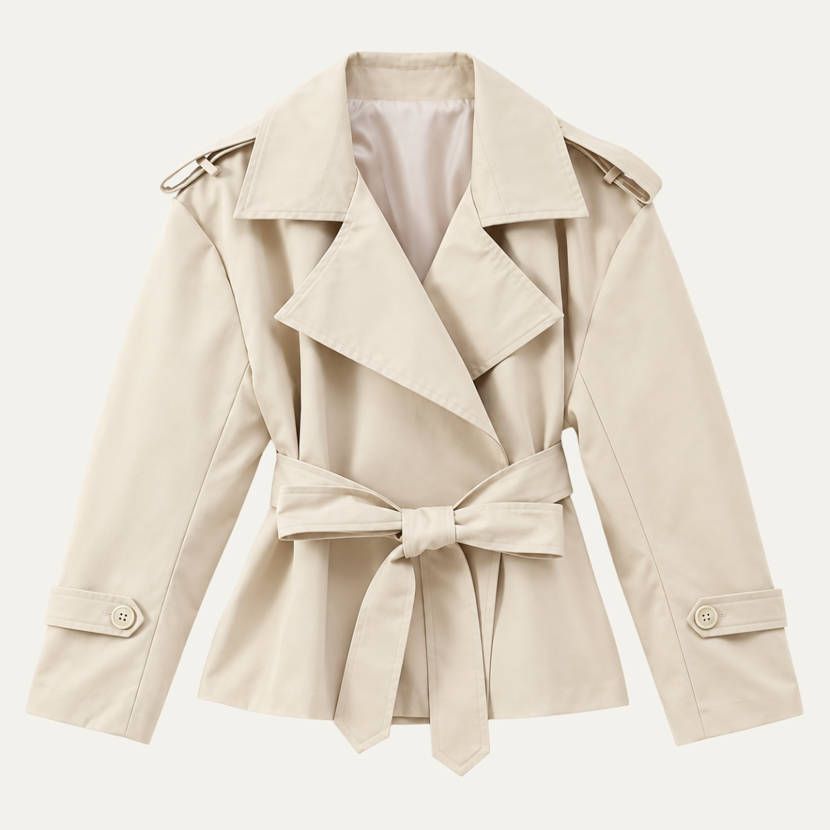 Women's Short Trench with Wide Shoulders