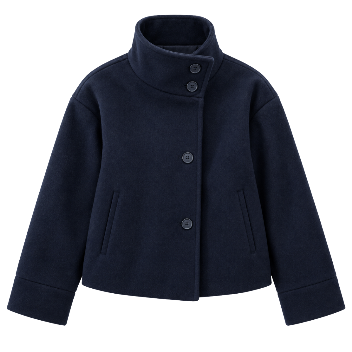 Women's Stand Collar Wool Coat