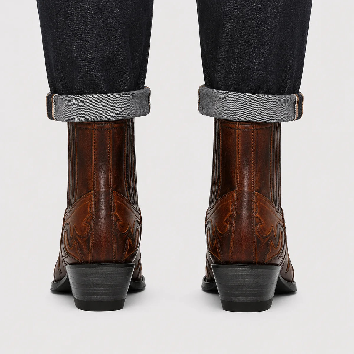 The Charleston Men’s Cowboy Riding Ankle Boots - Brown
