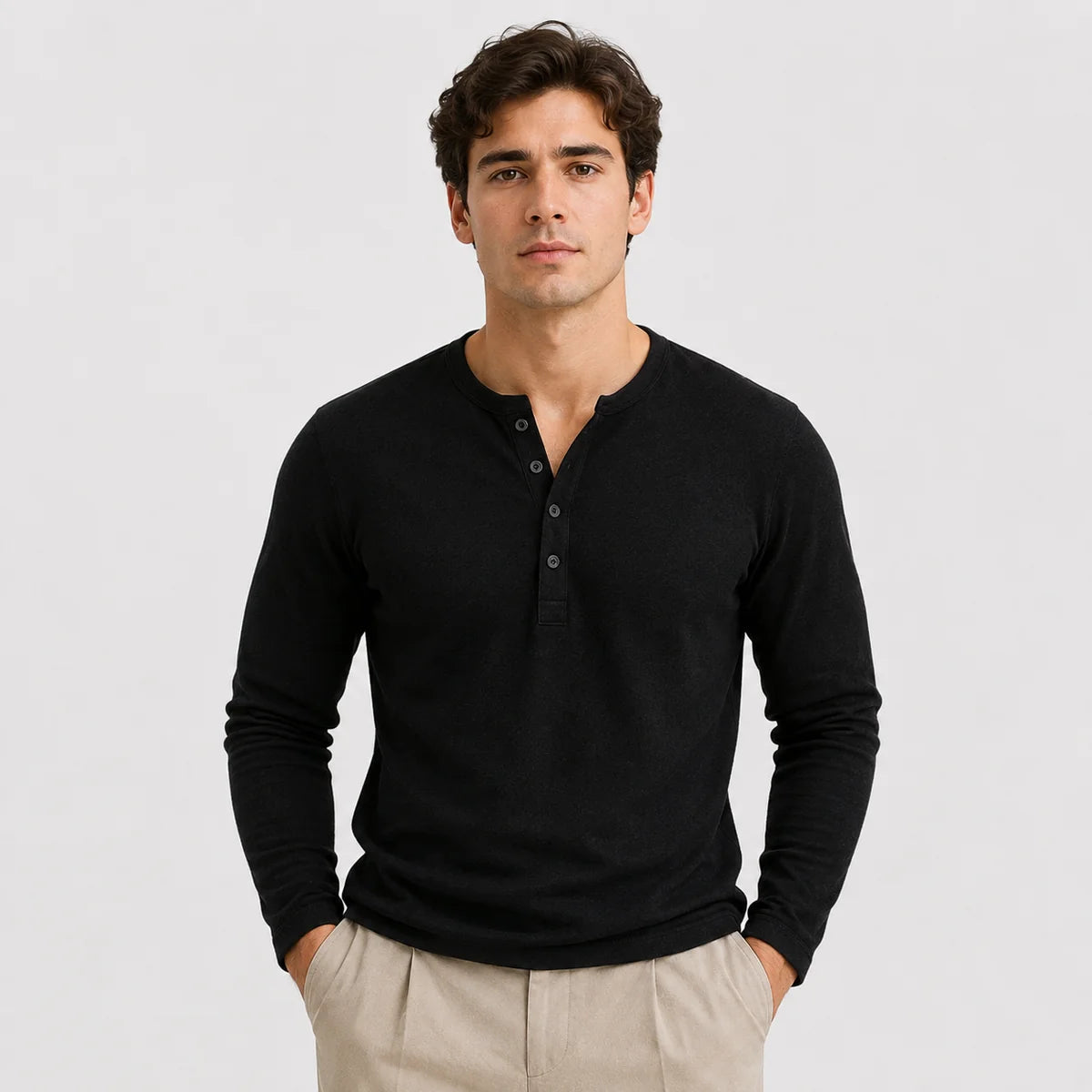 The Palm Beach Men’s Lightweight Long Sleeve Henley Jumpers