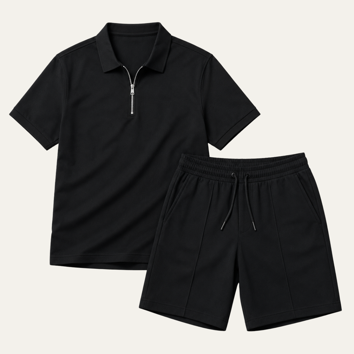The Barbaresco Men's Zip Polo Shirt and Tailored Shorts Set