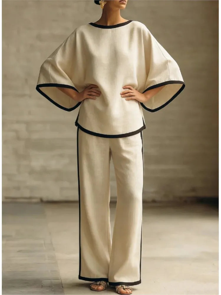 Women's Linen Two Piece Lounge Set