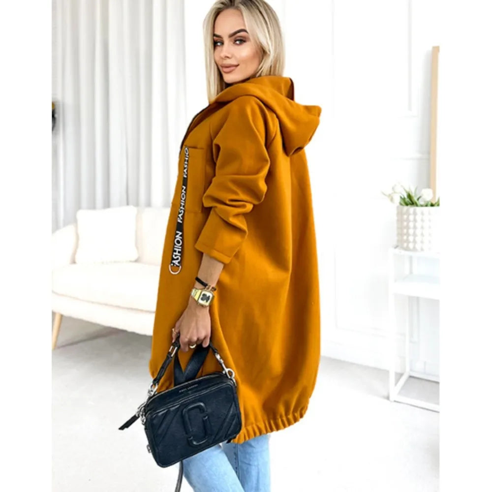 Women's Long Fleece Zip Coat