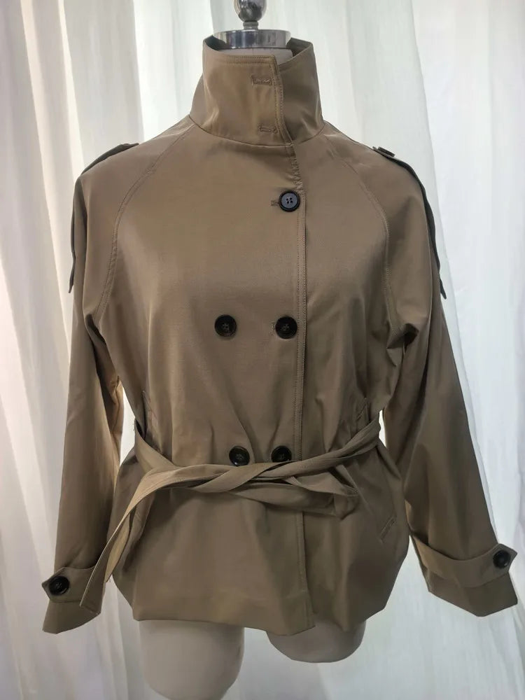 Women's Cropped Belted Trench