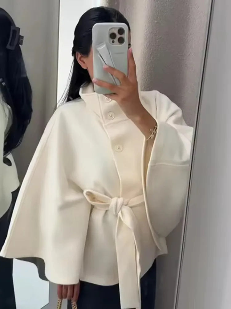 Women's Cape Coat with Belt