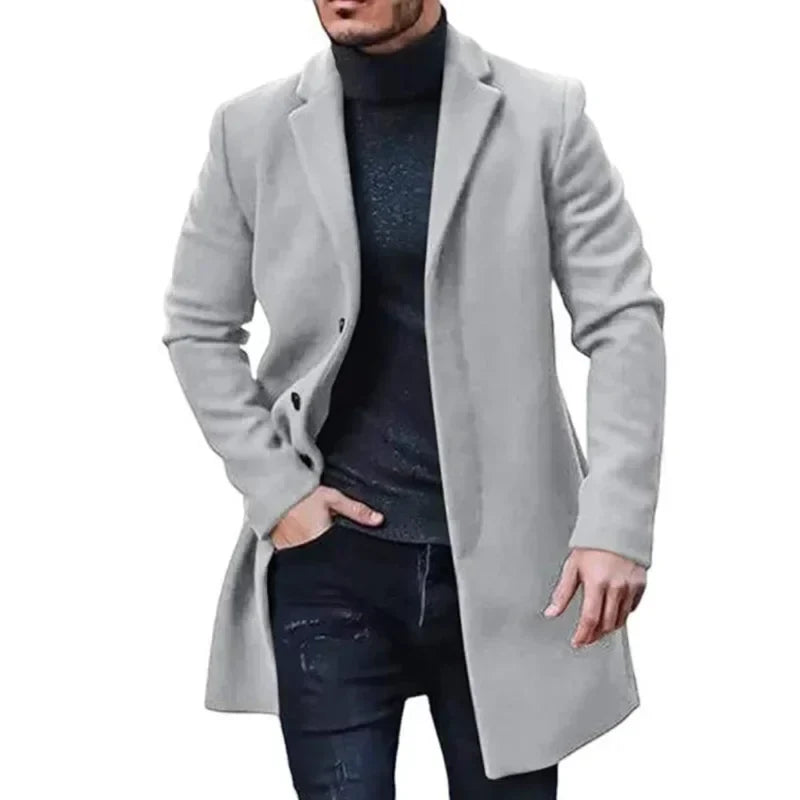 Men's Long Knitted Coat – Open Drape