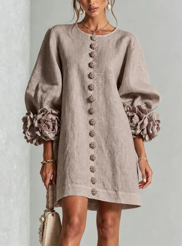 Women's Linen Blend Mini Dress