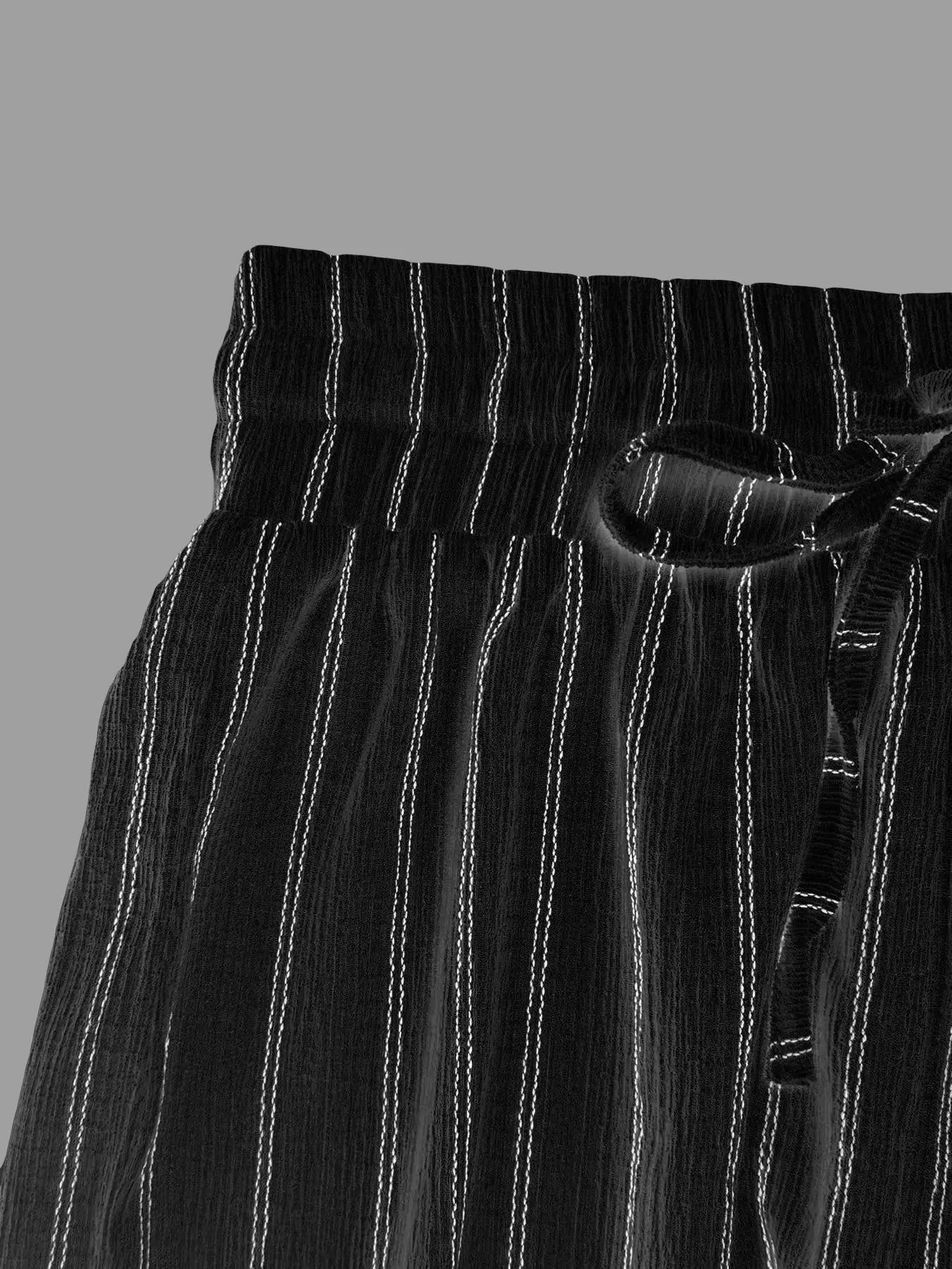 Women's Belted Striped Trousers