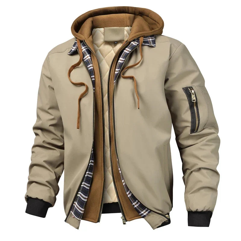Men's Padded Hooded Coat – Wind Resistant