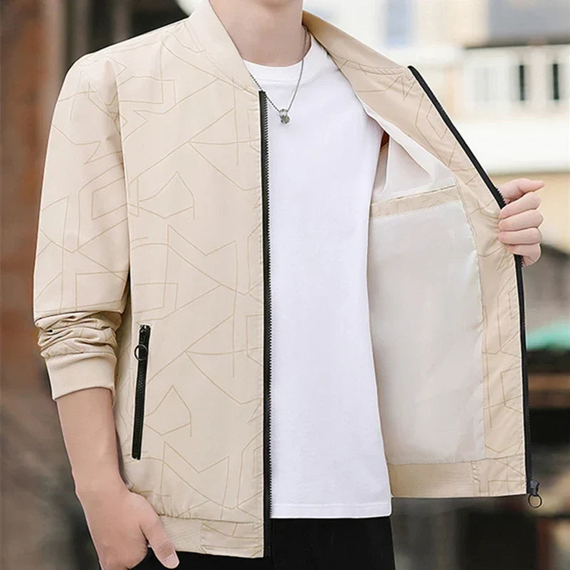 Men's Lightweight Bomber Jacket – Ribbed Collar