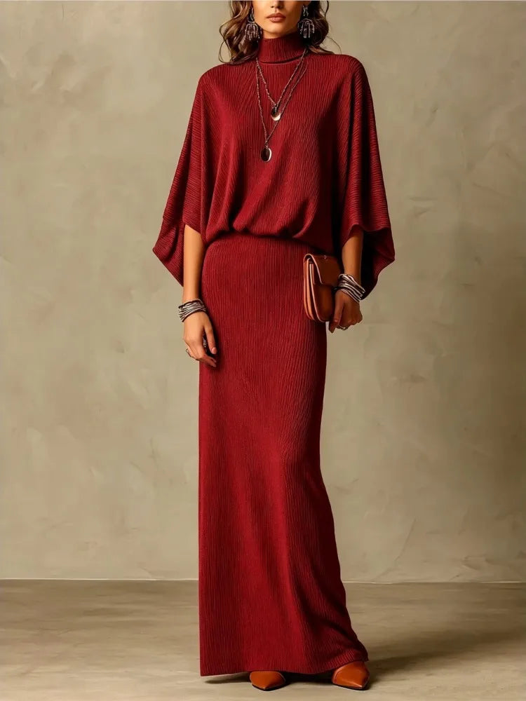 Women's Ribbed Knit Skirt Set
