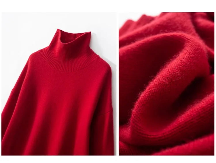 Women's Cashmere Blend High Neck Knit