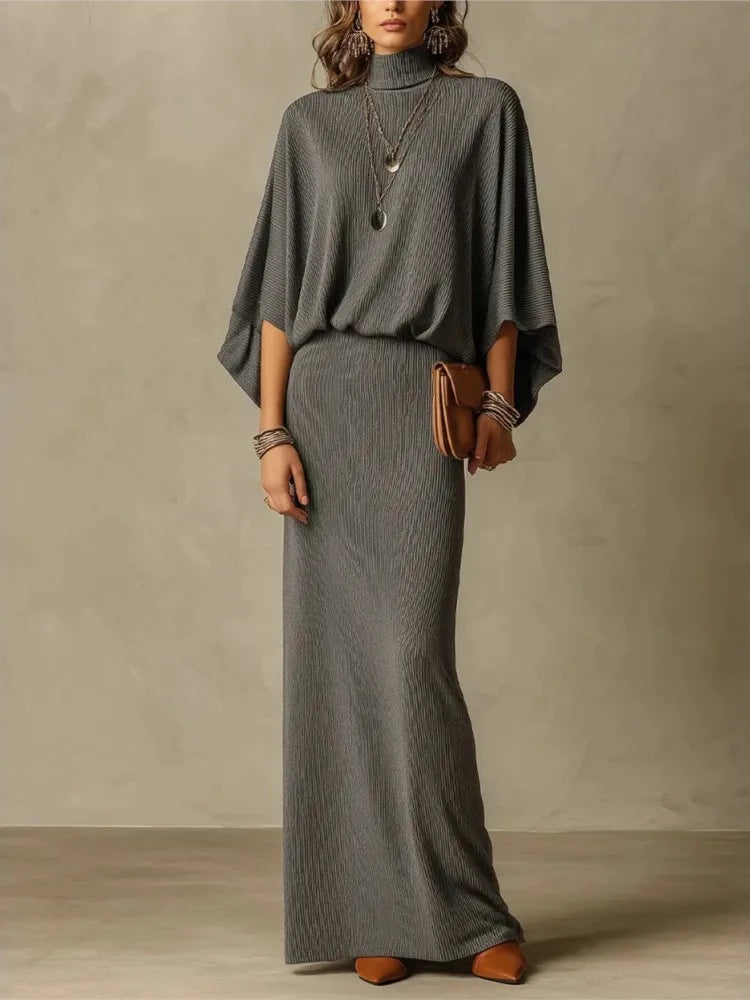 Women's Ribbed Knit Skirt Set