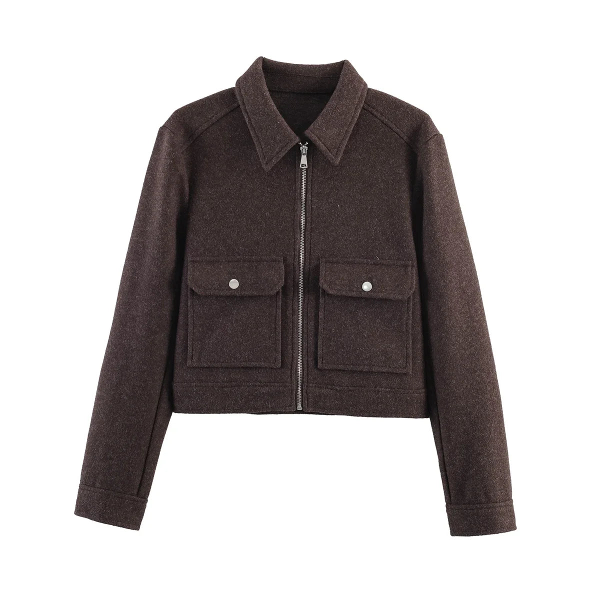Women's Plain Zip Winter Coat