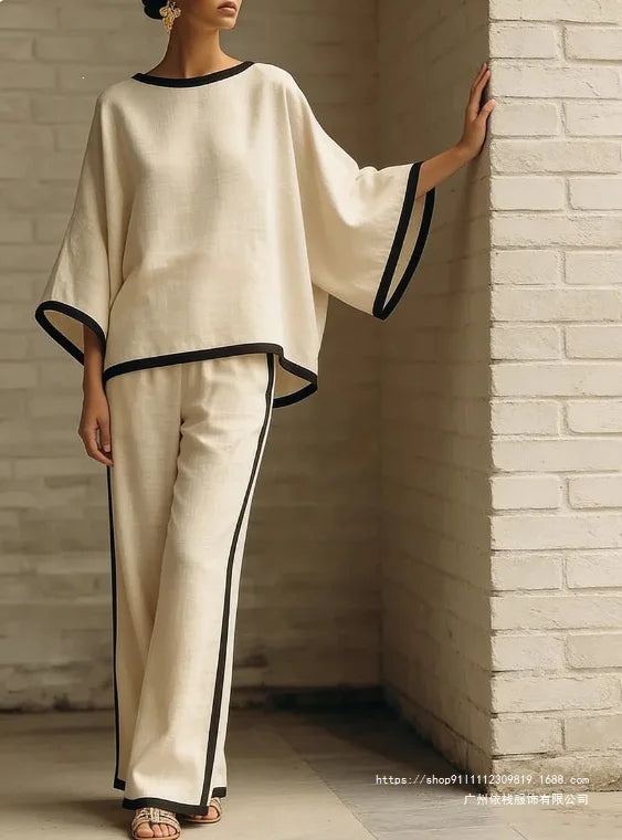 Women's Linen Two Piece Lounge Set
