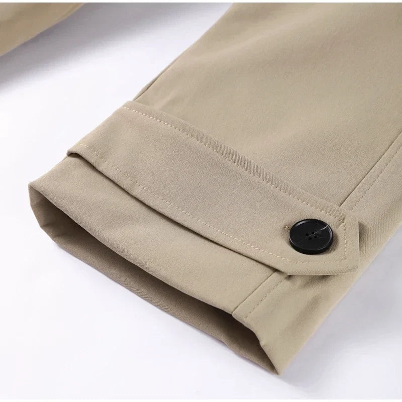 Women's Short Trench with Wide Shoulders