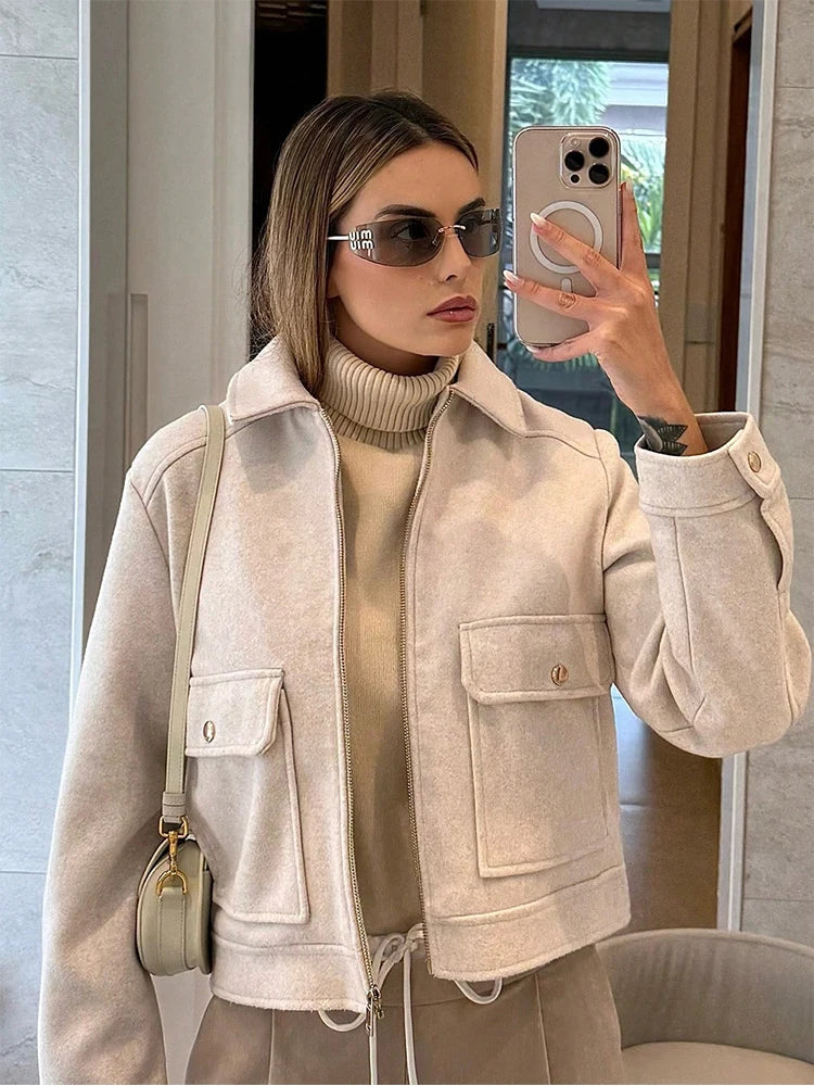 Women's Plain Zip Winter Coat
