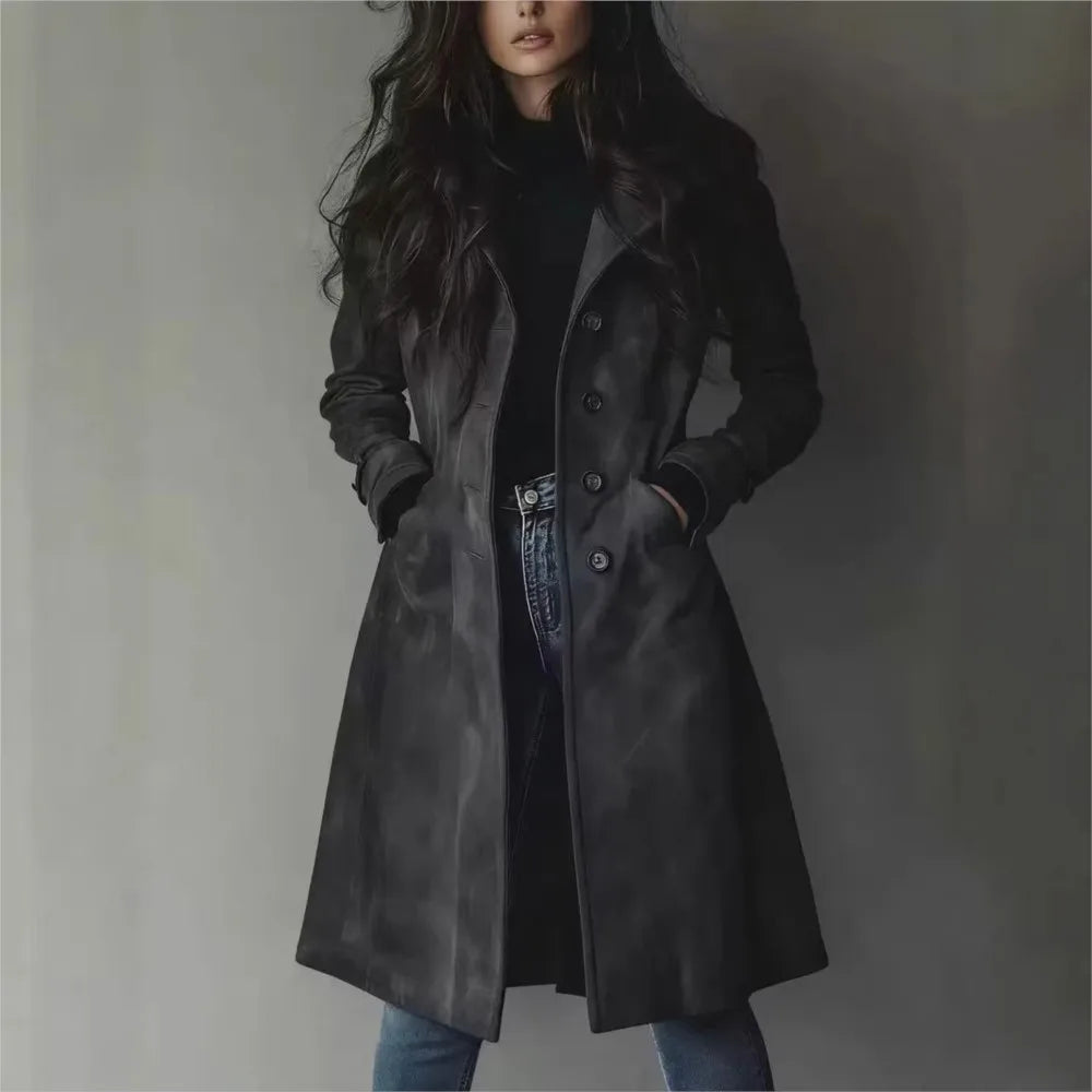 Women's Faux Suede Duster Jacket