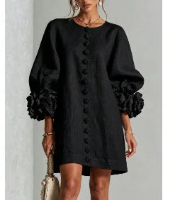 Women's Linen Blend Mini Dress