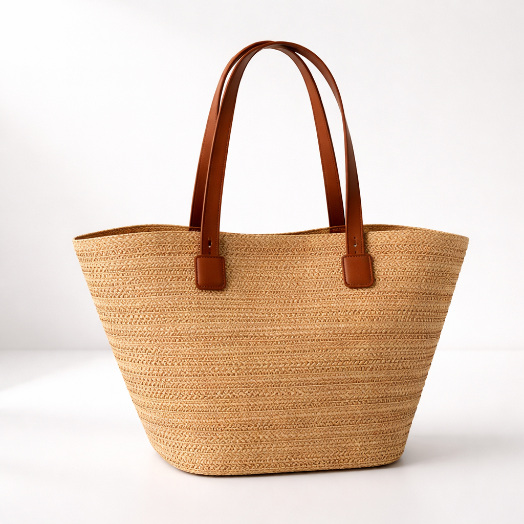 Straw Tote Bag – Woven Summer Beach Bag for Women