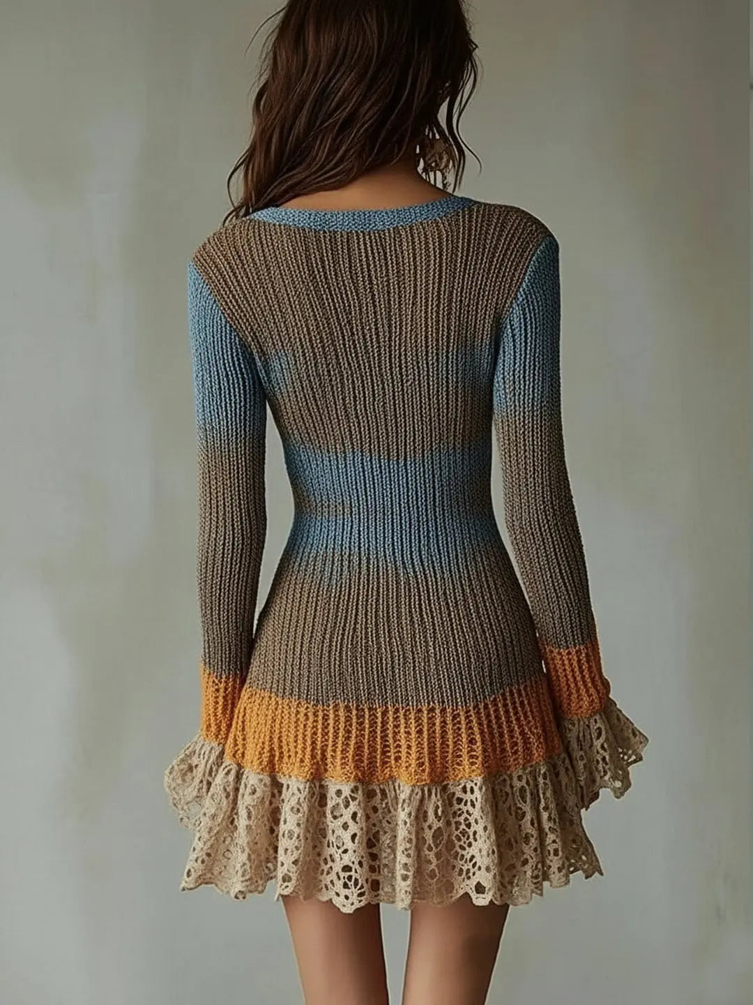 Women's Knit Dress with Flare Sleeves