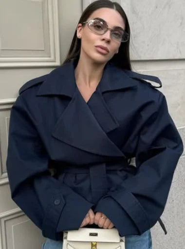 Women's Belted Lace Up Jacket