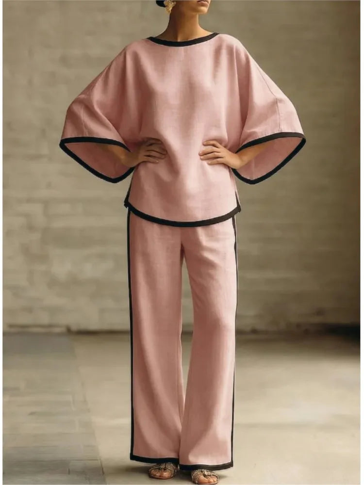 Women's Linen Two Piece Lounge Set