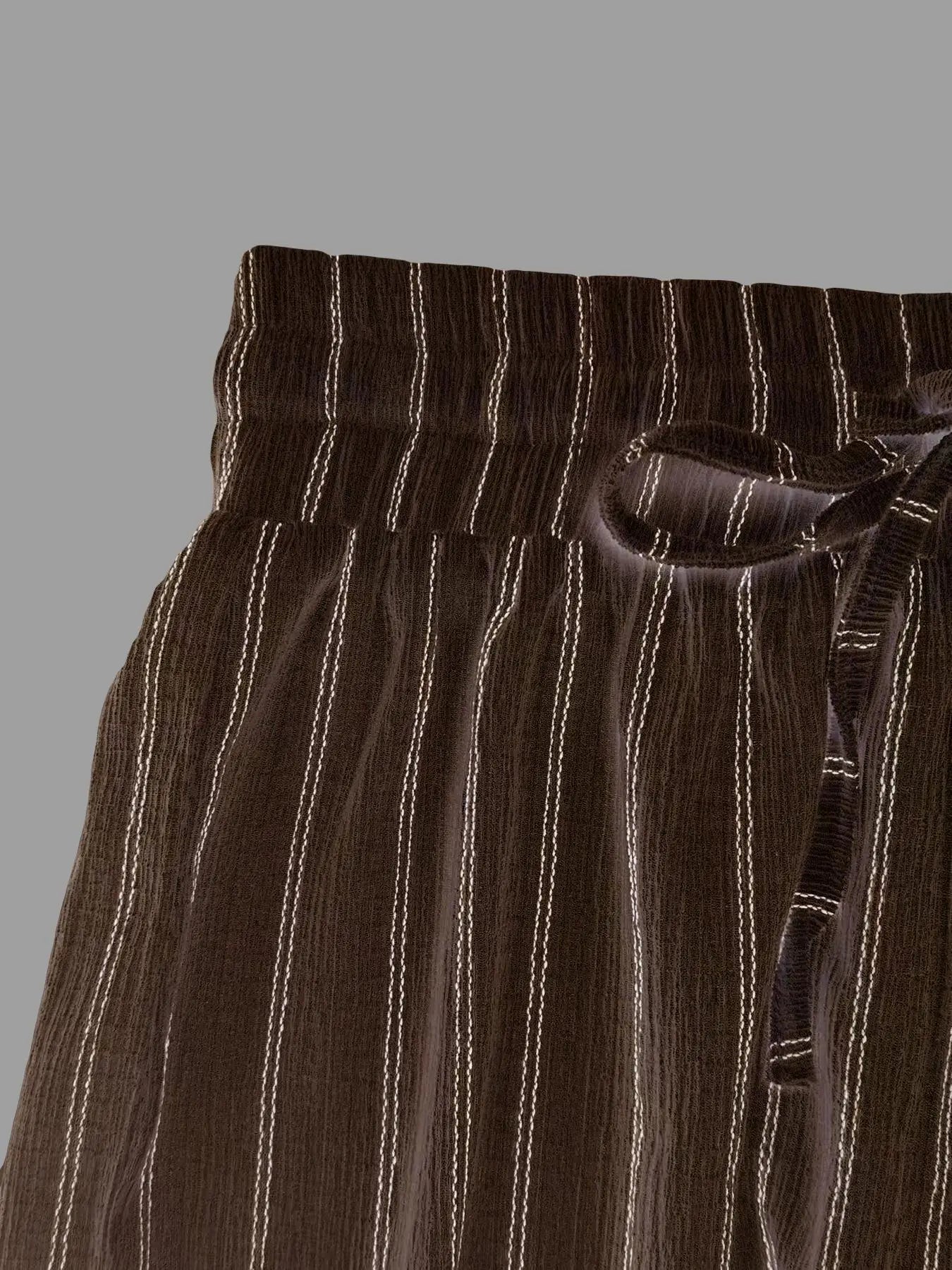 Women's Belted Striped Trousers