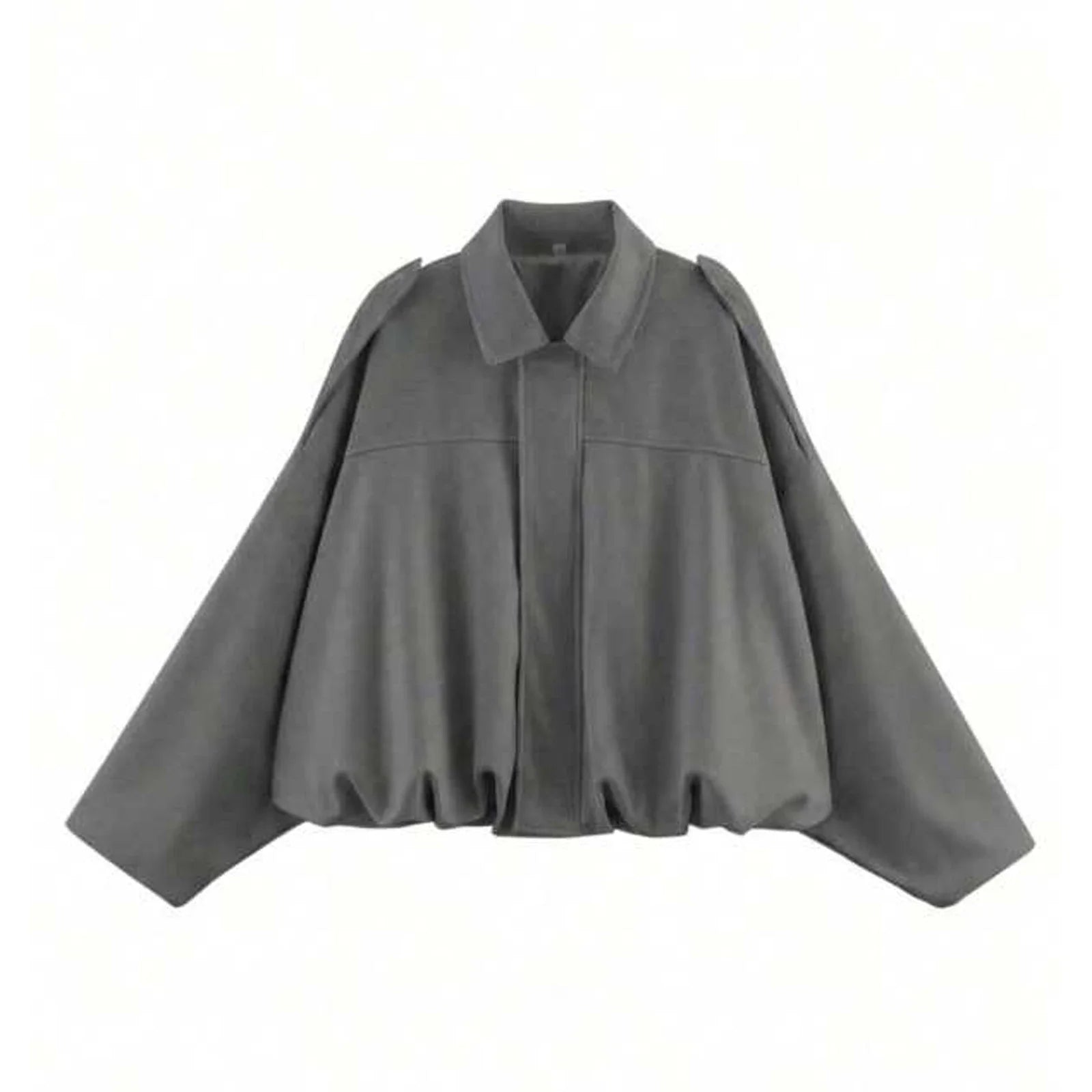 Women's Batwing Suede Texture Coat