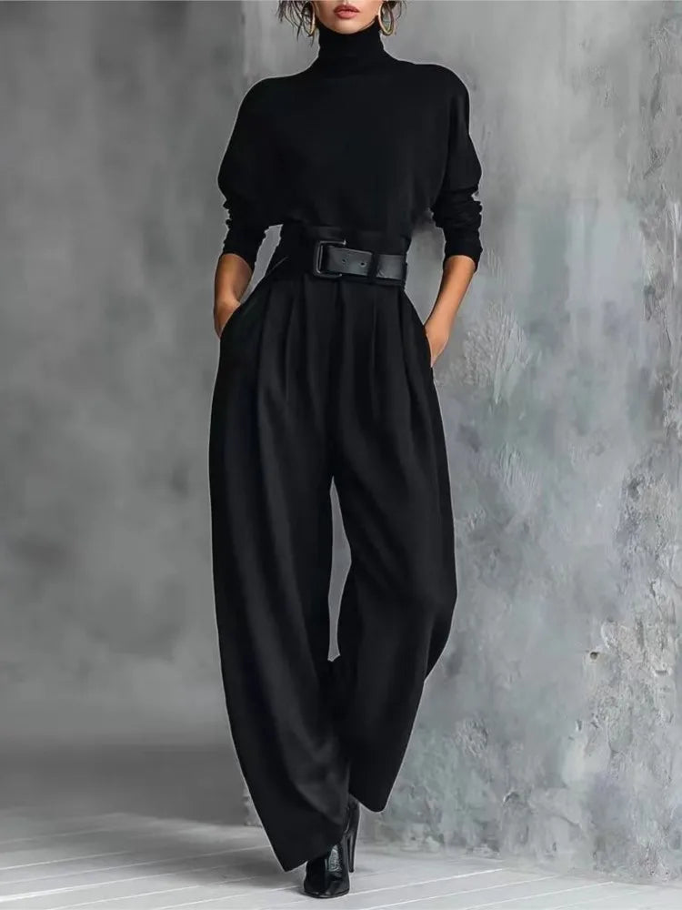 Women's Turtleneck and Skirt Two Piece