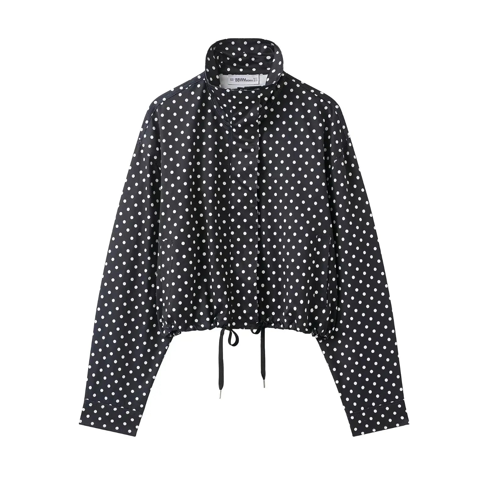 Women's Polka Dot Turtleneck Coat